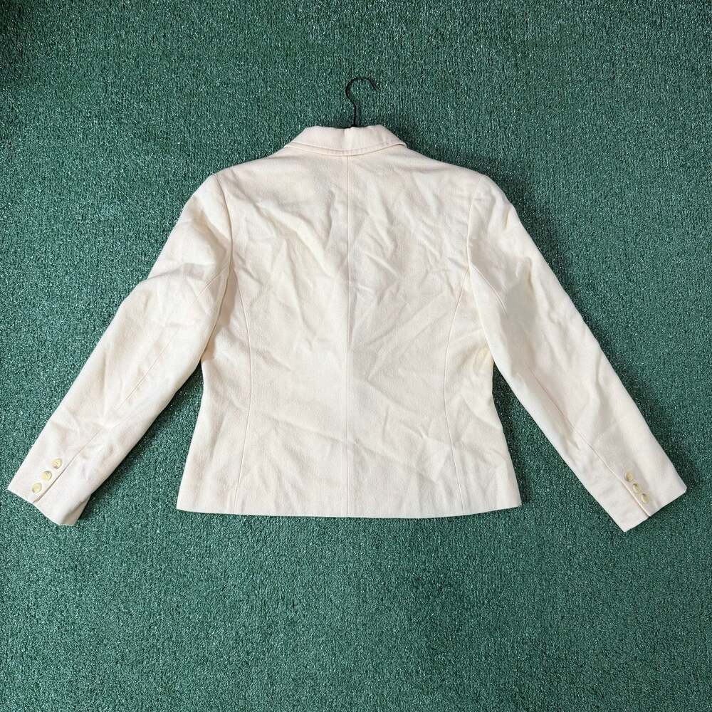 Vintage Pendleton Women's Cream Wool One-Button Blazer Jacket - Picture 2 of 8